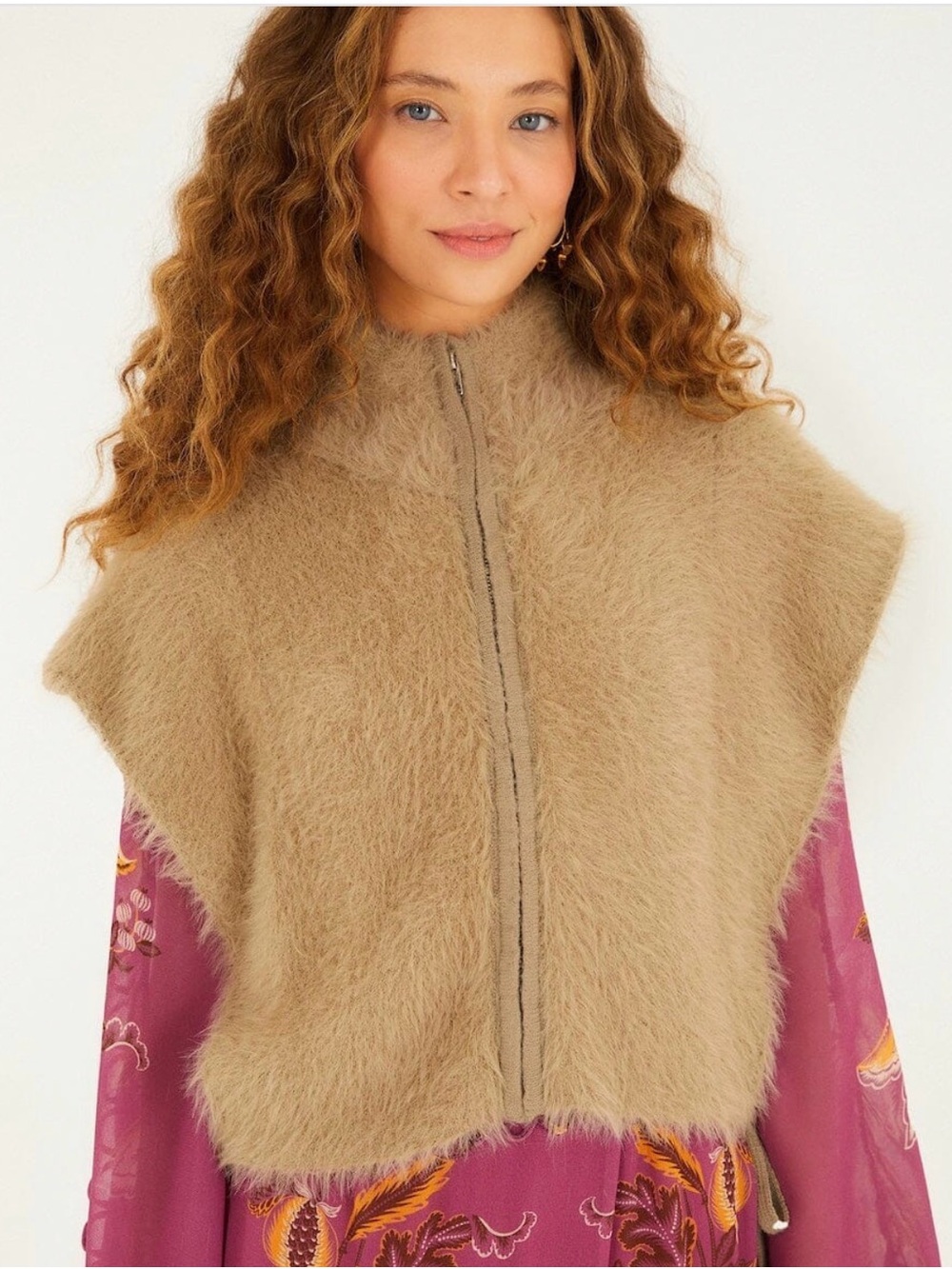 NWT Farm Rio Caramel Fuzzy Vest. Stunning! On Farm Rio Website for $179!